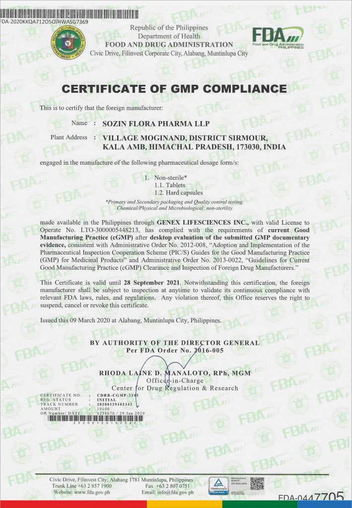 Certificate - Genex Philippines